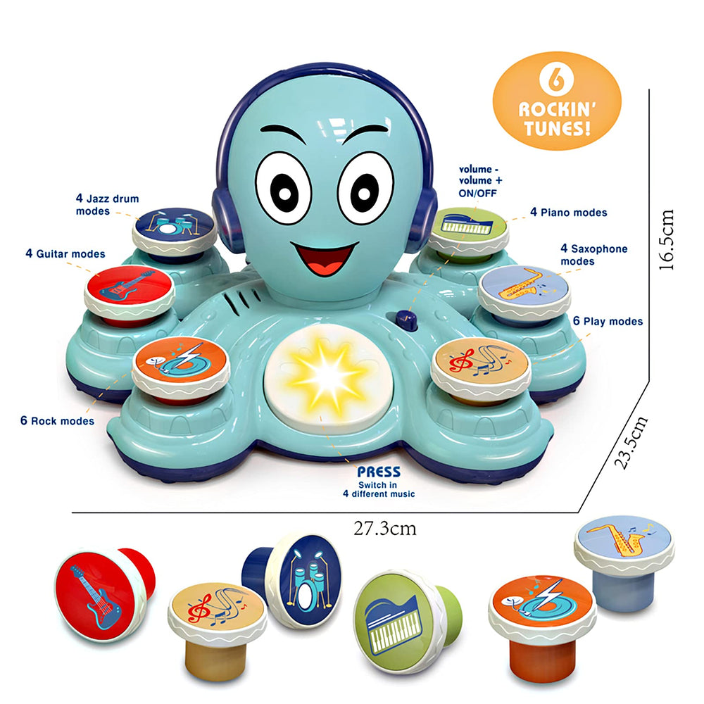CYURMJUN octopus music toy color buttons encourage instrument recognition during play.