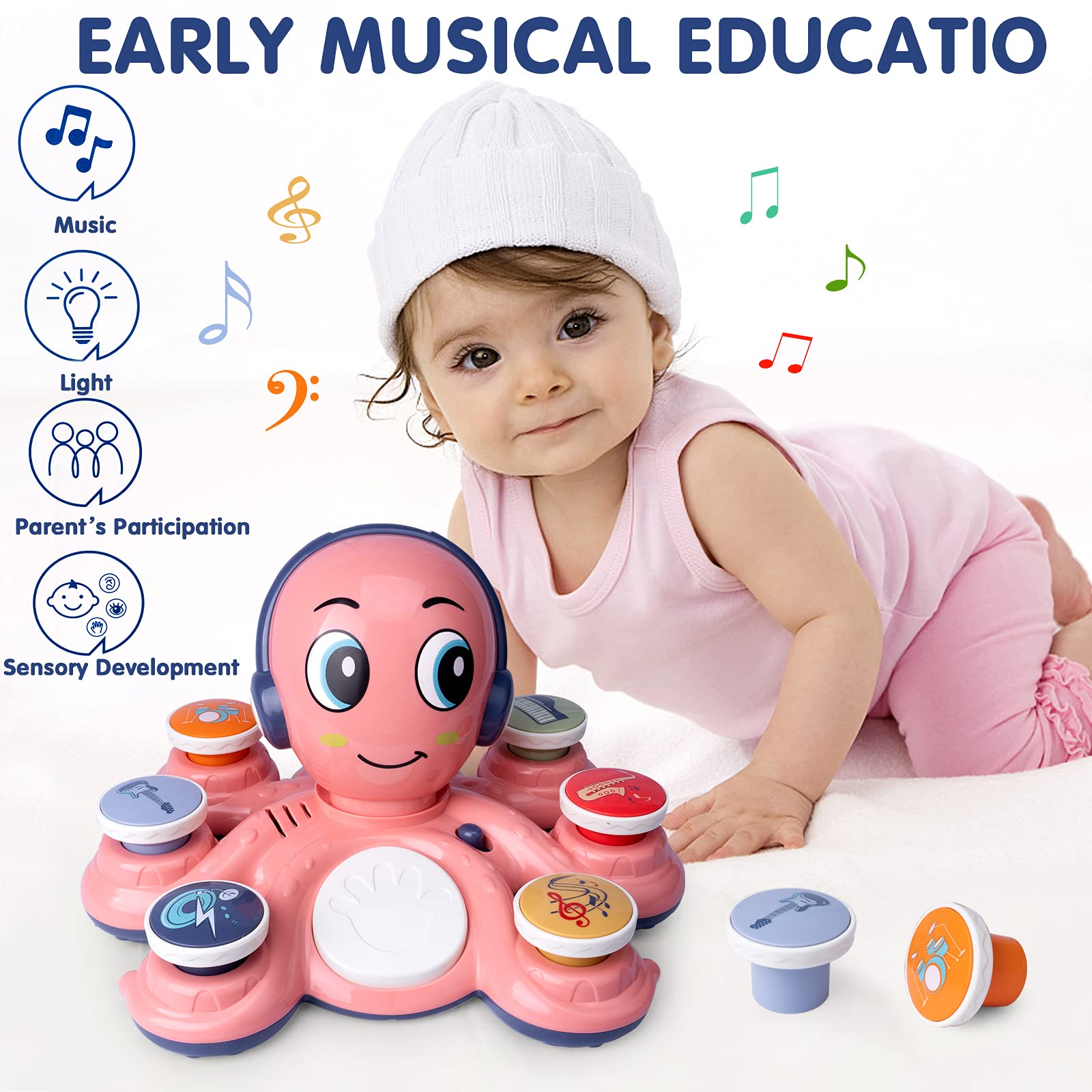 CYURMJUN guitar mode encourages pretend play and auditory discrimination.