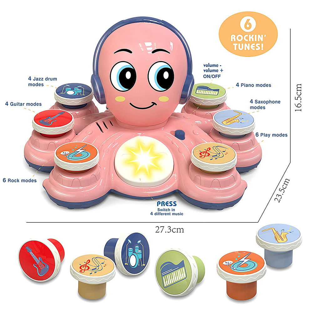 CYURMJUN musical toy buttons in colors promote instrument identification and fine motor skills.
