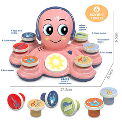 CYURMJUN musical toy buttons in colors promote instrument identification and fine motor skills.