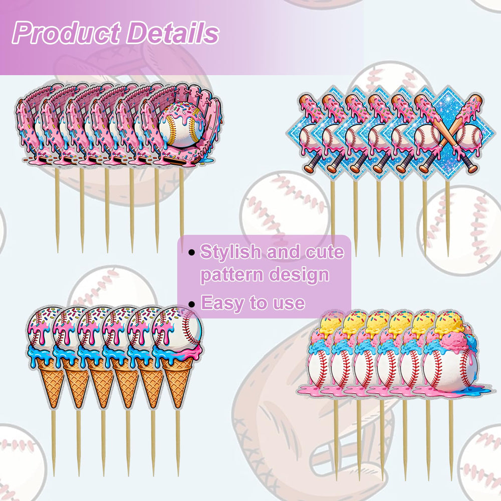 CYUXING ice cream drip decor with baseball theme enhances treats without mess.