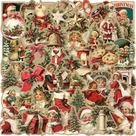 CZSWMD Vintage Christmas stickers on a laptop for personalized flair and durability
