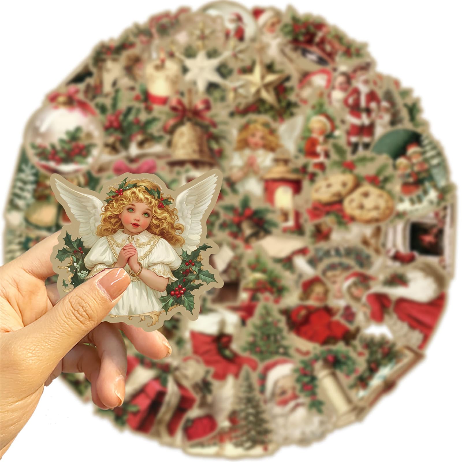 CZSWMD Vintage Christmas stickers on a travel case for unique styling