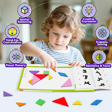 Soft foam materials with rounded edges ensure safe play for CZTCDP tangrams.