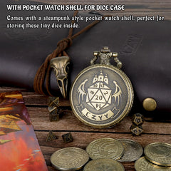 CZYY bronze polyhedral dice close-up with engraved numbers