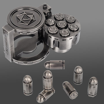 CZYY Bullet Dice D20 in polished metal for epic combat rolls.