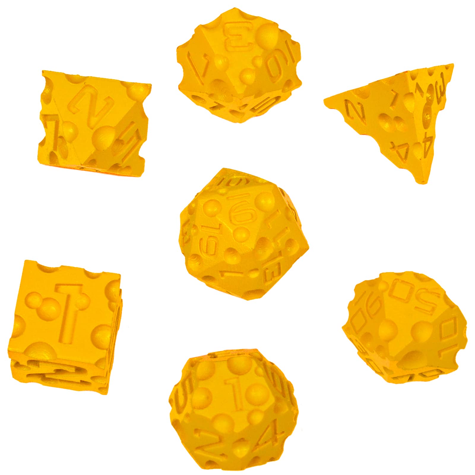 CZYY Cheese Dice D20 close-up with balanced numbers for RPG use.