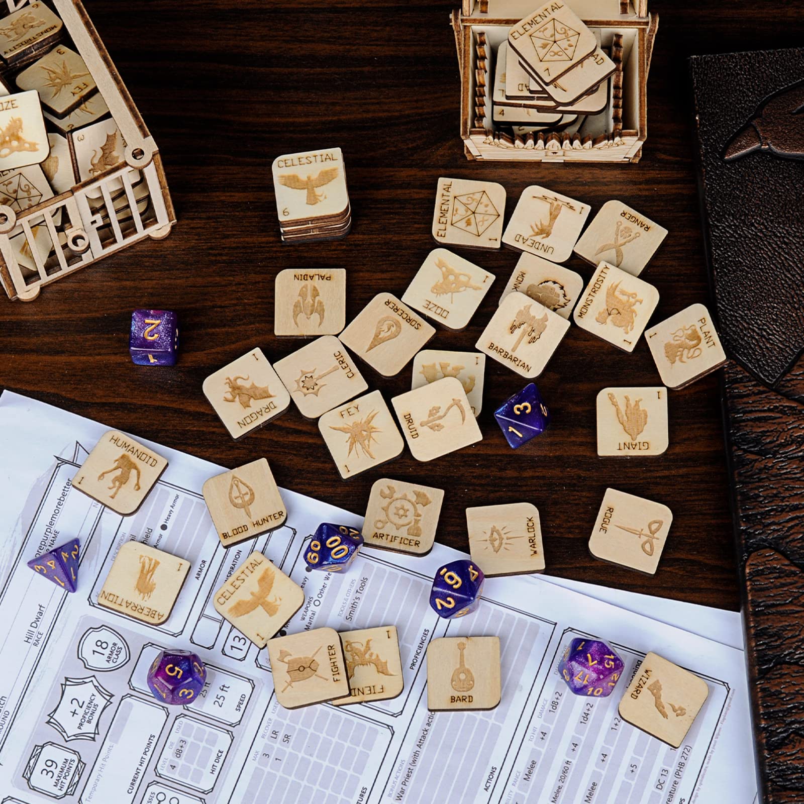 CZYY wooden undead token for quick reference during combat.