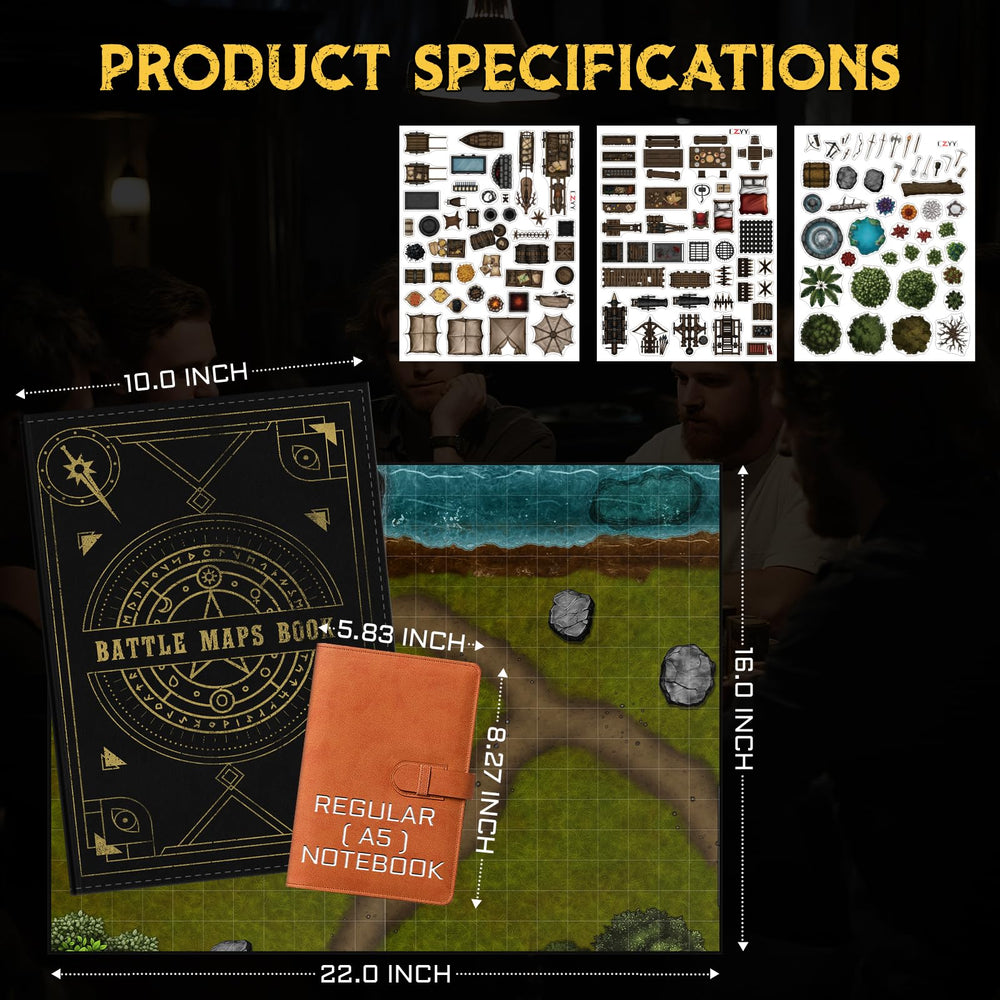 CZYY DND Battle Map Book: wet/dry erase surfaces let you improvise on the fly.