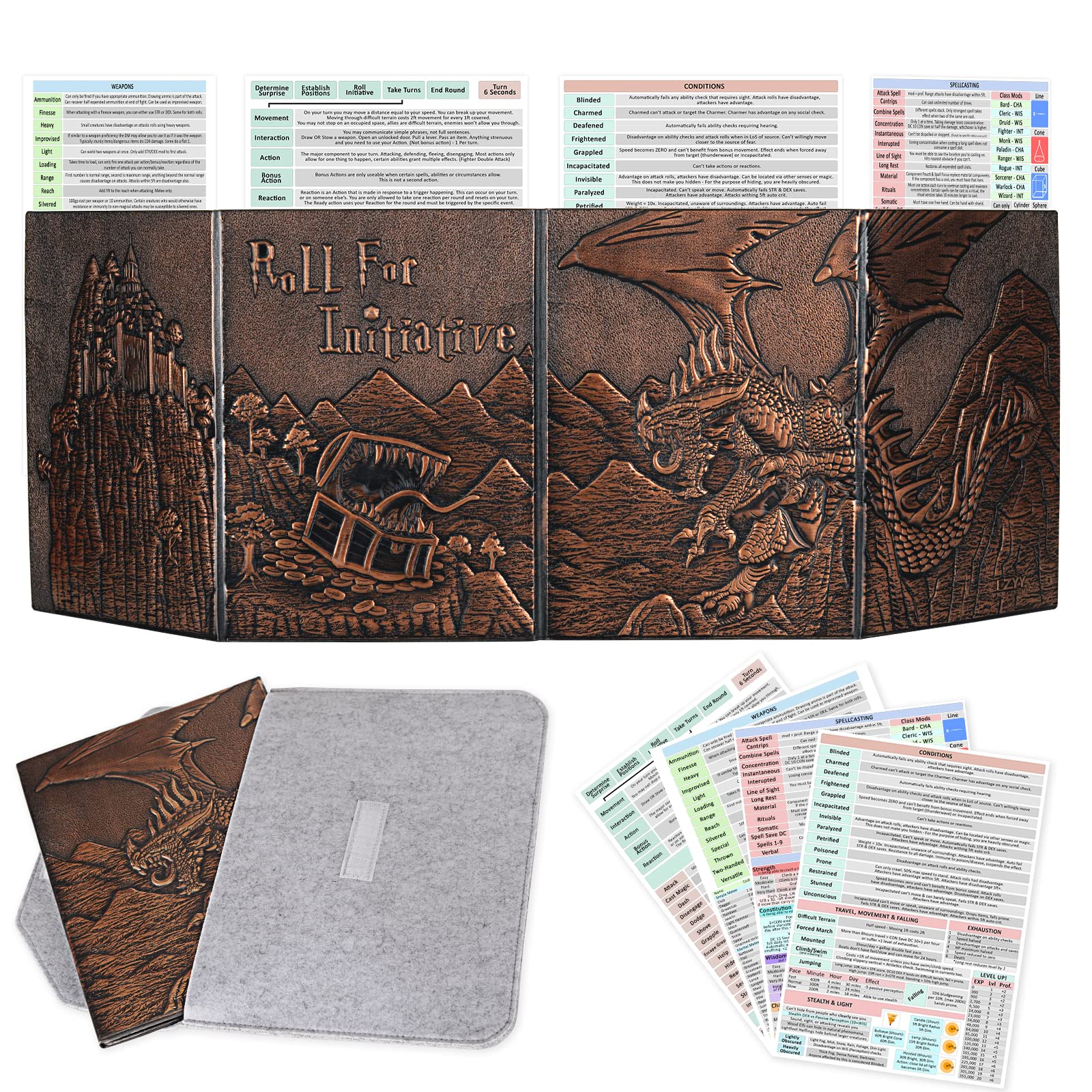 CZYY DND screen dragon embossed front enhances immersion and concealment