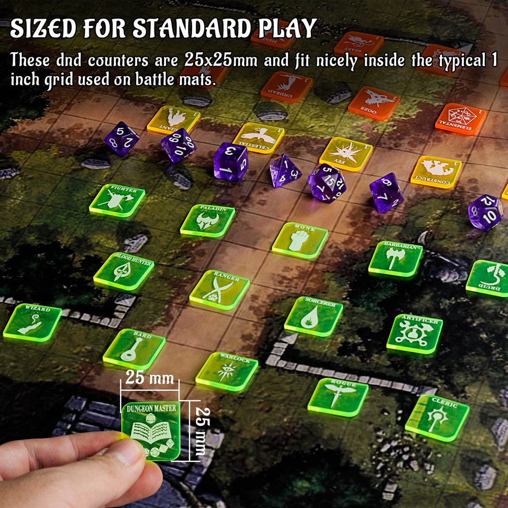 CZYY D&D 25mm grid token fits standard battle mats.