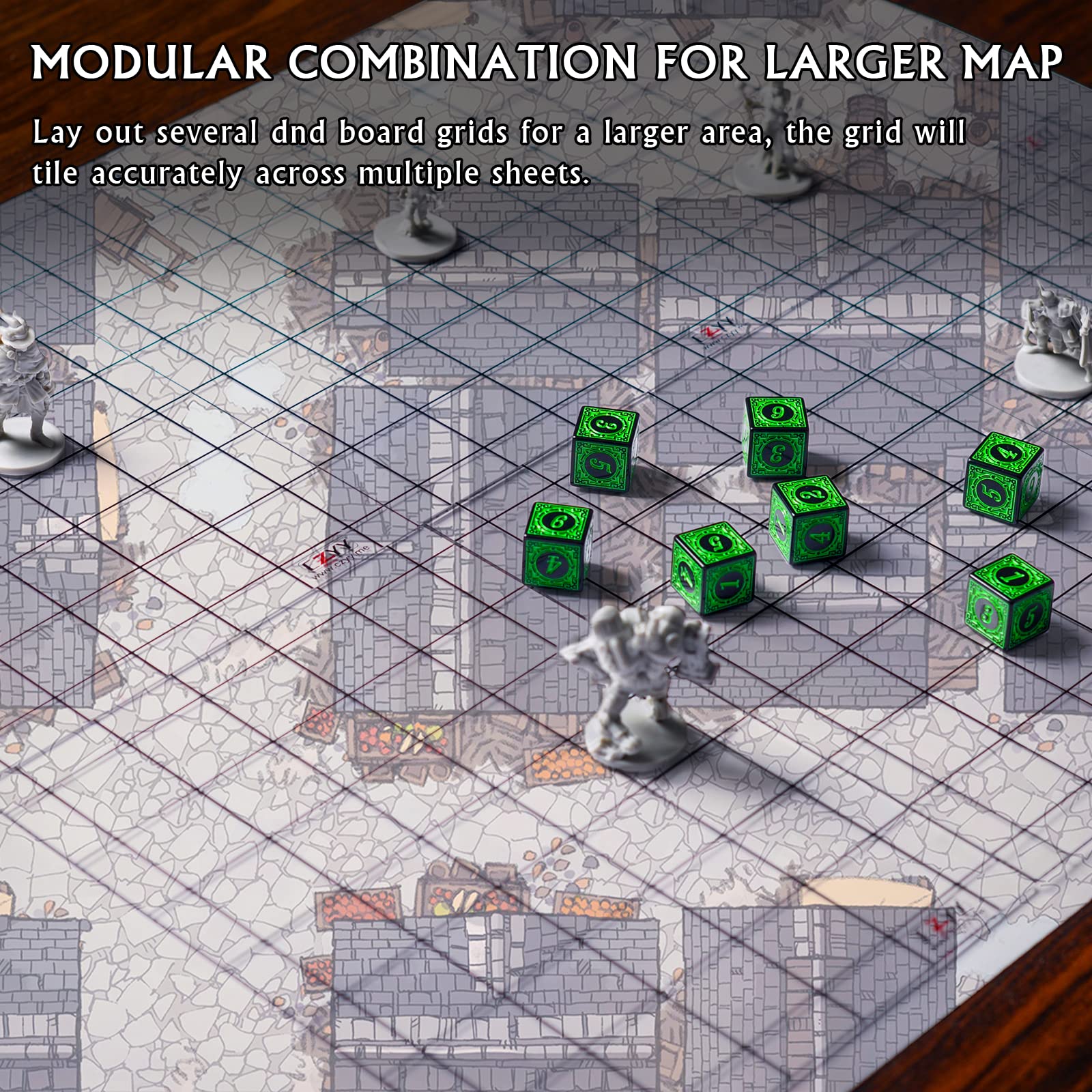 CZYY Grid Overlay Modular Assembly demonstrates tiling for larger campaigns.