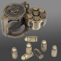 CZYY metal bullet dice set on wood table for immersive combat sessions
