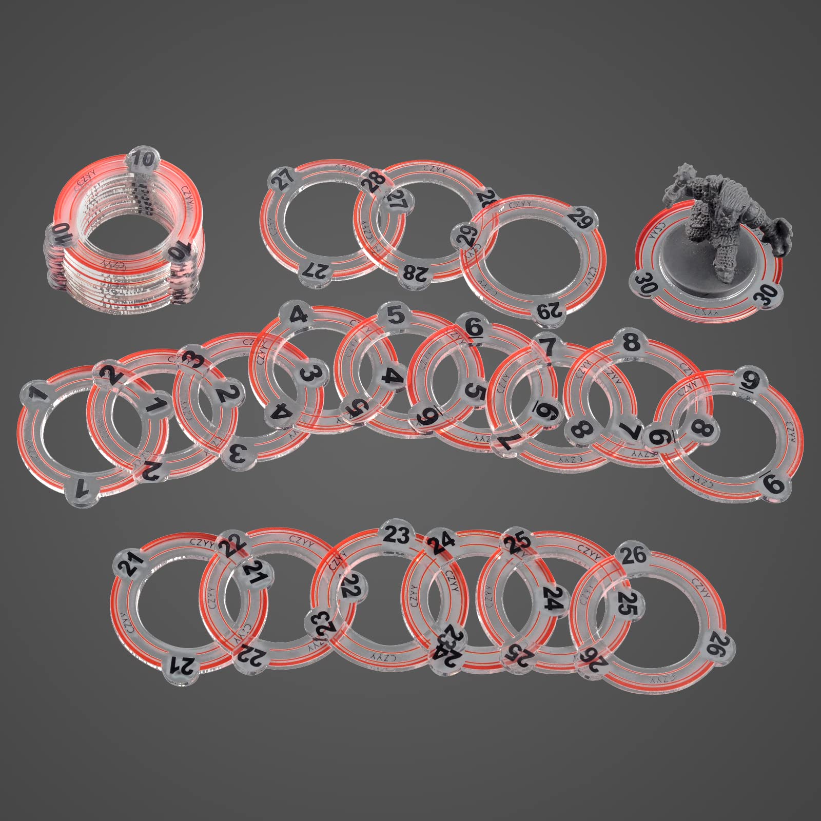 CZYY numbered markers ring 1 aids quick combat reference for minatures