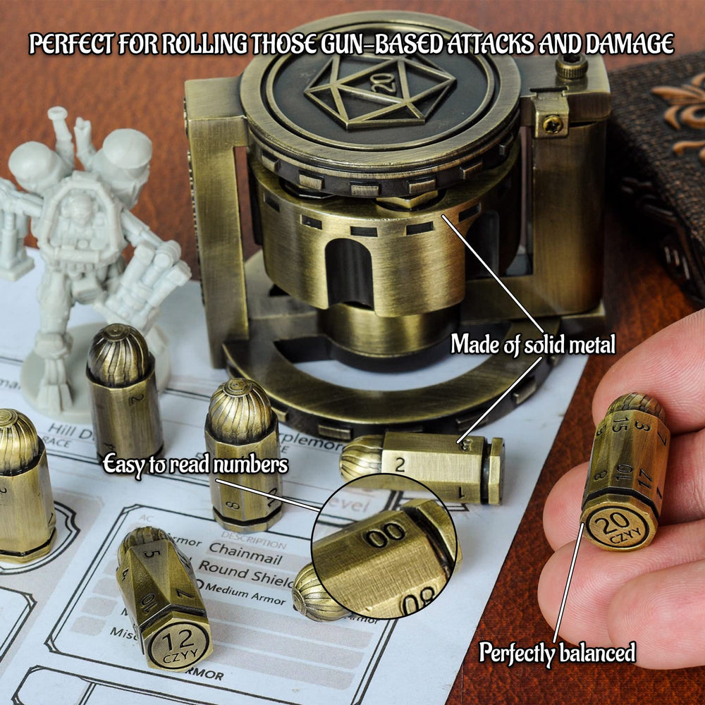 CZYY spinning revolver cylinder dice container keeps dice organized and handy