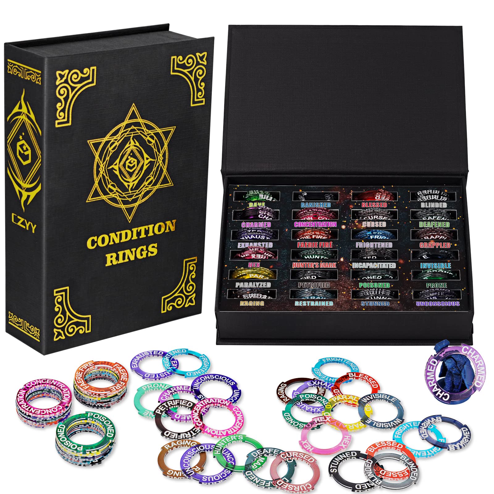 CZYY upgraded condition rings provide 96 pieces for quick status tracking on minis.