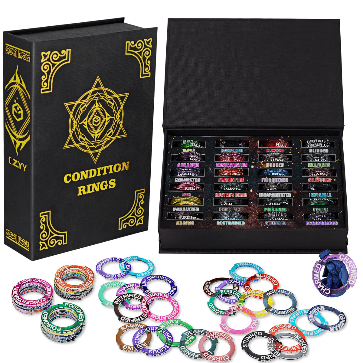 CZYY upgraded condition rings provide 96 pieces for quick status tracking on minis.