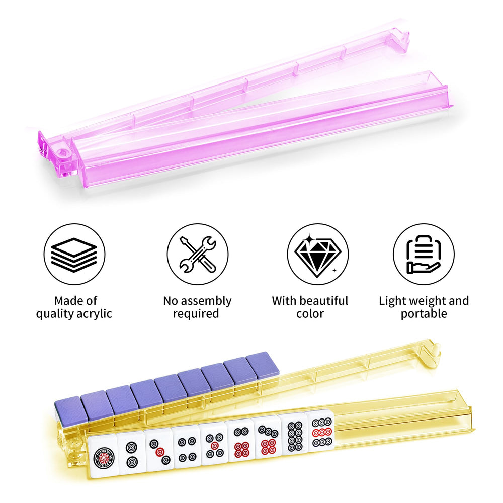 czzwak Mahjong Rack four-color set highlighted on clear acrylic