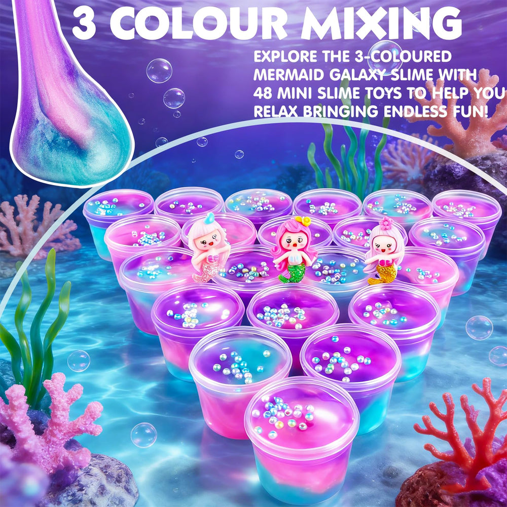 D'ALBA galaxy slime cups in purple and pink, vibrant and kid-friendly.