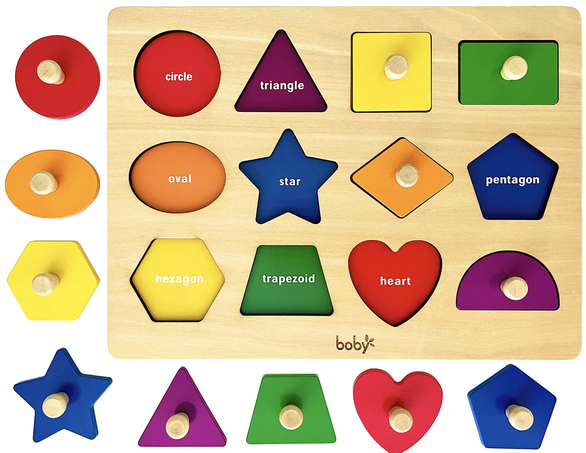 Dailyfunn shape peg puzzle for babies improves early shape recognition and color matching.