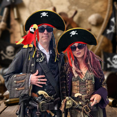 D-Fokes classic pirate hat with skull print for authentic look