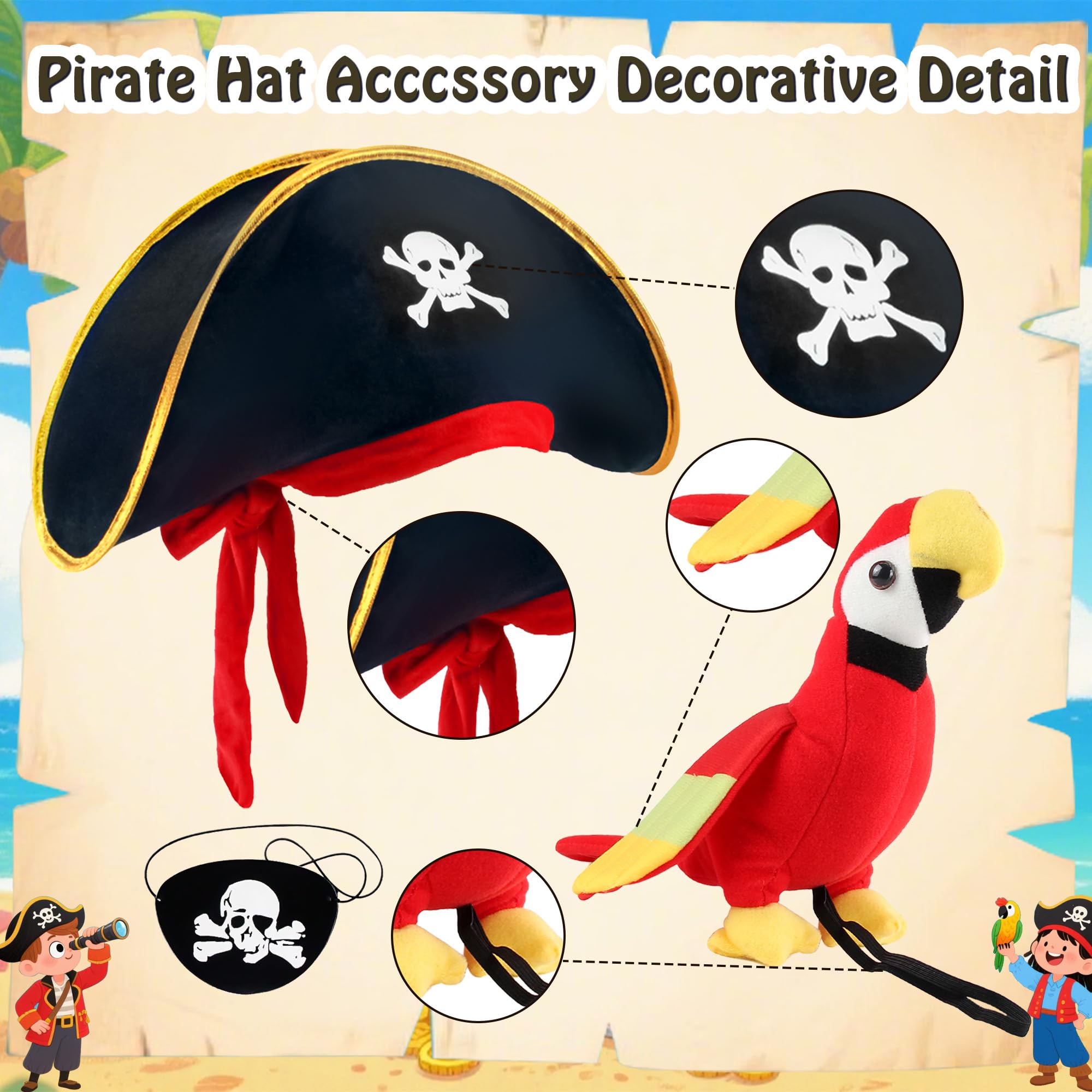 D-Fokes plush parrot shoulder prop adds playful pirate charm