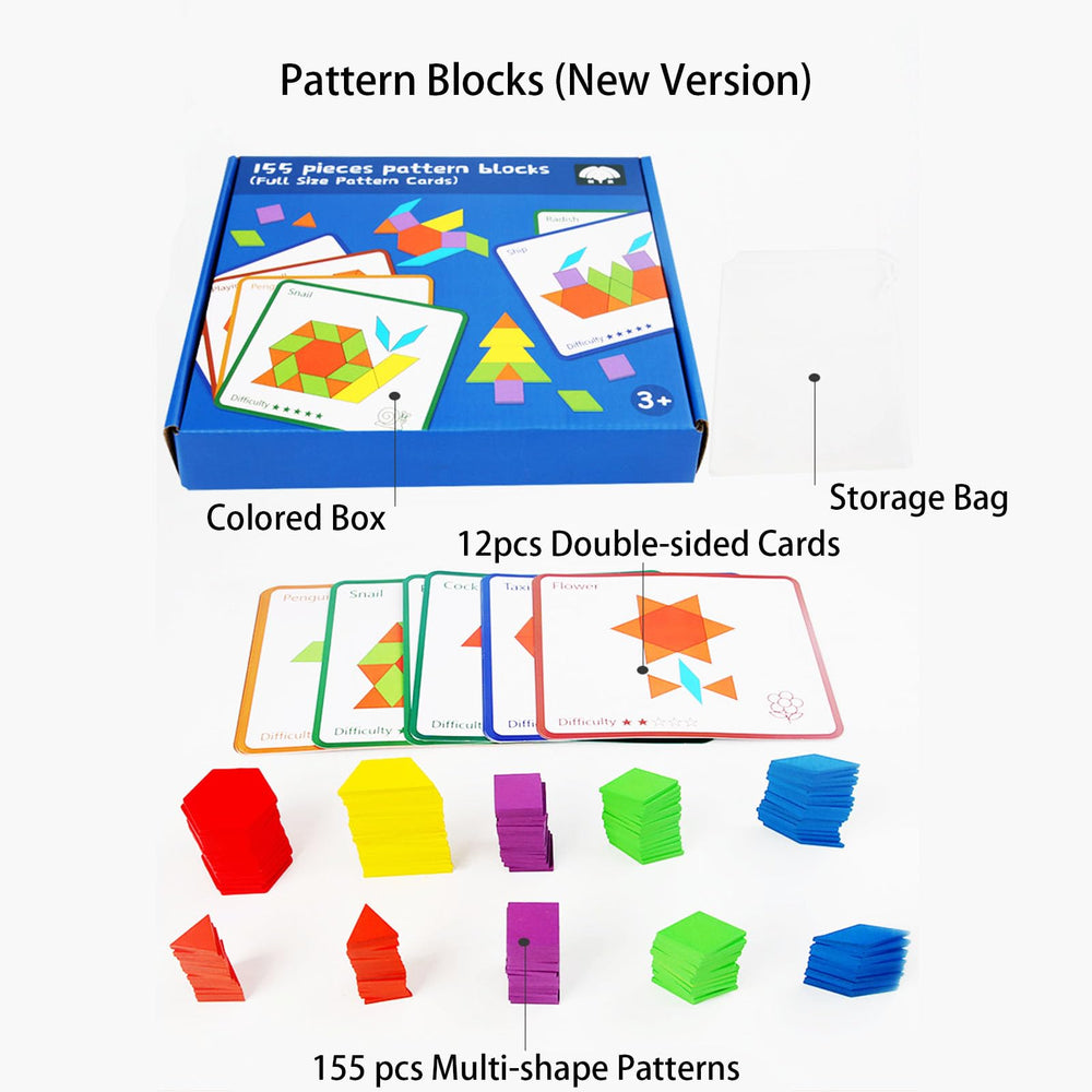 D-KINGCHY double-sided pattern cards to challenge young minds.