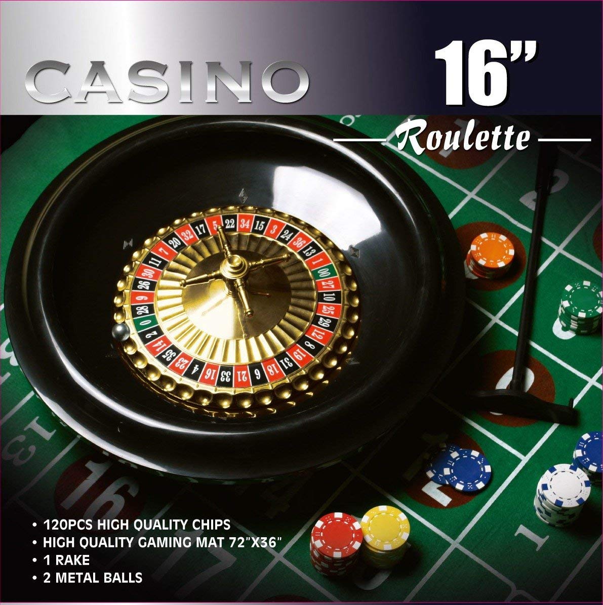 DA VINCI 16-inch roulette wheel with chips and felt layout for home casino-style entertainment.