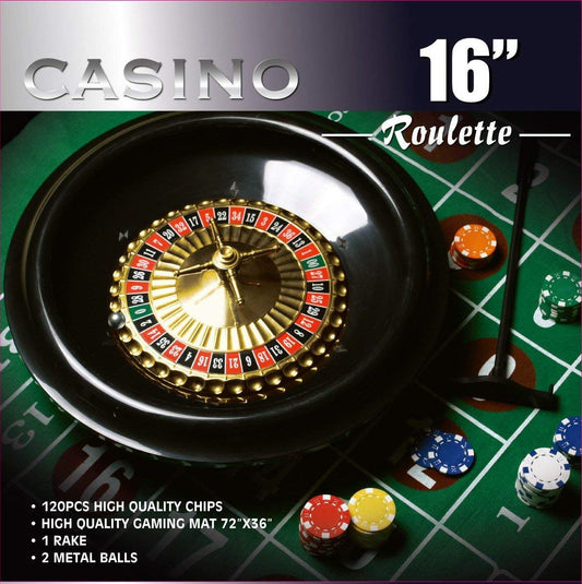 DA VINCI 16-inch roulette wheel with chips and felt layout for home casino-style entertainment.