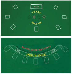 DA VINCI 2-Sided Texas Hold'em and Blackjack felt layout, ideal for home game nights
