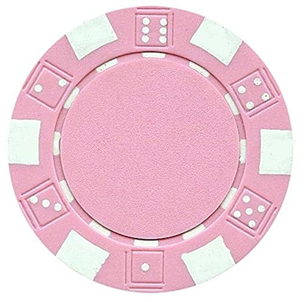 DA VINCI pink dice-striped poker chip with balanced weight for home games