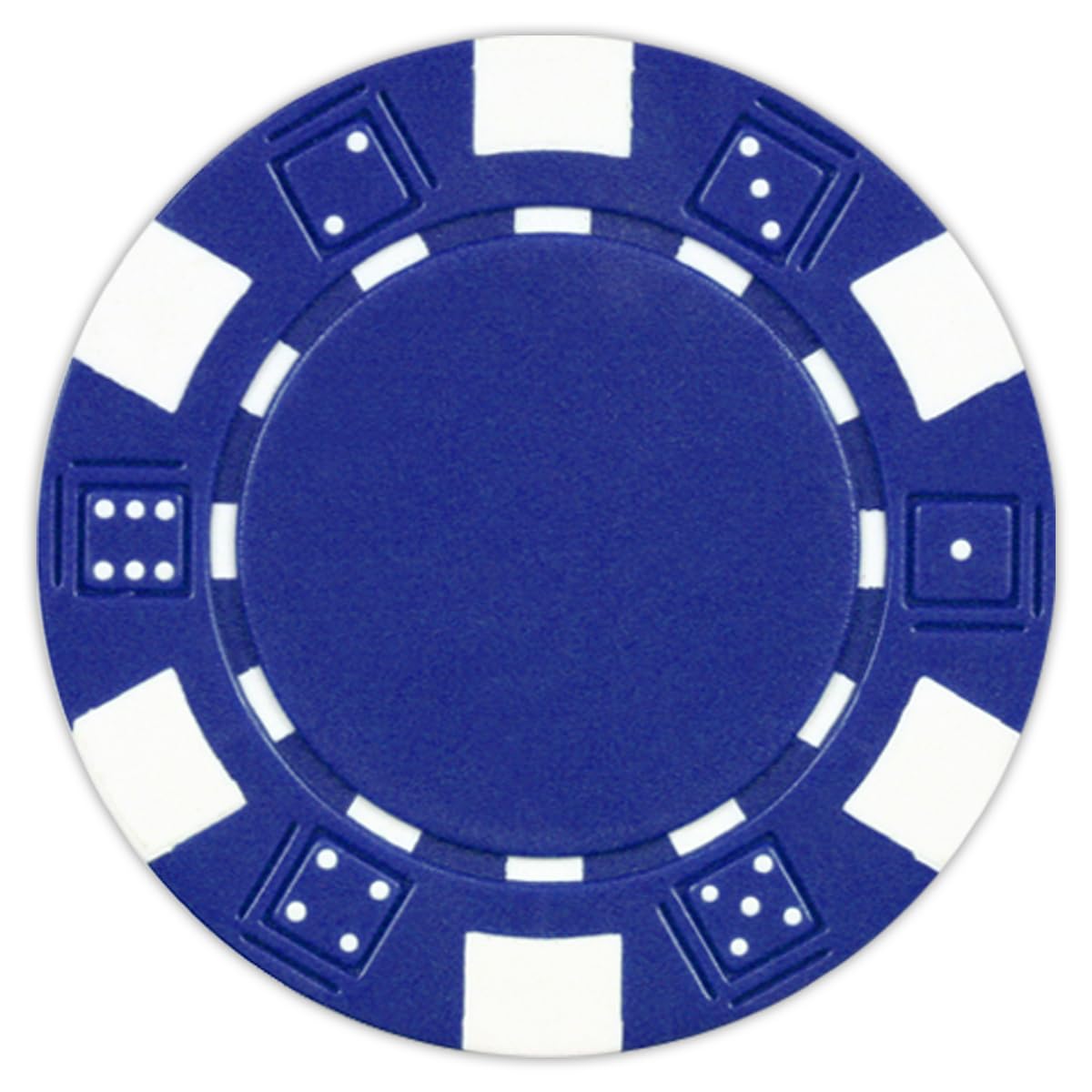 DA VINCI 50 dice-striped blue poker chip with balanced weight for confident home play