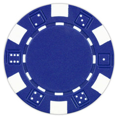 DA VINCI 50 dice-striped blue poker chip with balanced weight for confident home play