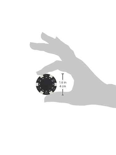 DA VINCI 50 dice-striped chip black side view stable feel during play