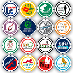 DA VINCI golf ball marker poker chip collection, casino-size markers for reliable on-course spotting.