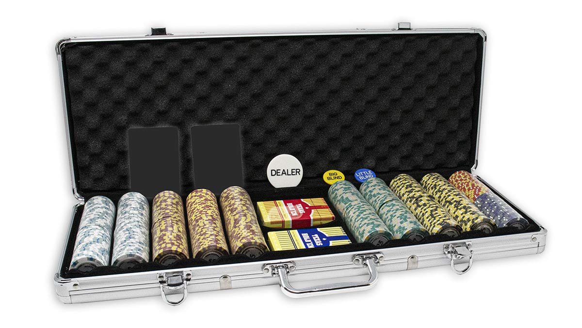 DA VINCI Monte Carlo poker chips 500-pack stacked neatly for quick dealing.