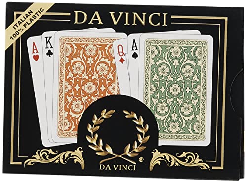 Da Vinci Venezia bridge-size playing cards, back view, smooth finish supports confident shuffles.