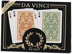 Da Vinci Venezia bridge-size playing cards, back view, smooth finish supports confident shuffles.
