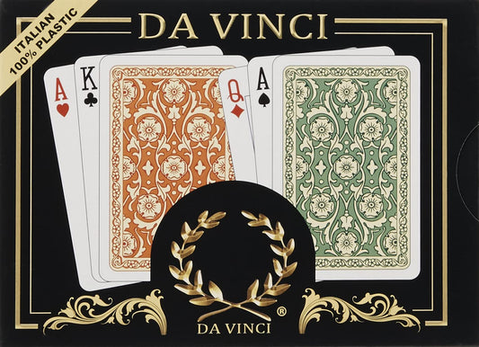 Da Vinci Venezia bridge-size playing cards, front view, durable 100% plastic for long-lasting play.