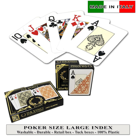 DA VINCI Venezia plastic playing cards two decks with Jokers for durable, everyday play
