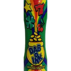 Dab-O-Ink green bingo dauber cap off showing wide ink tip for bold marks