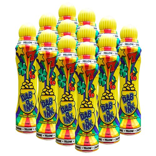 Dab-O-Ink yellow bingo dauber front view for quick, visible game markings