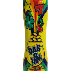 Dab-O-Ink yellow bingo dauber side view showing ambidextrous usability