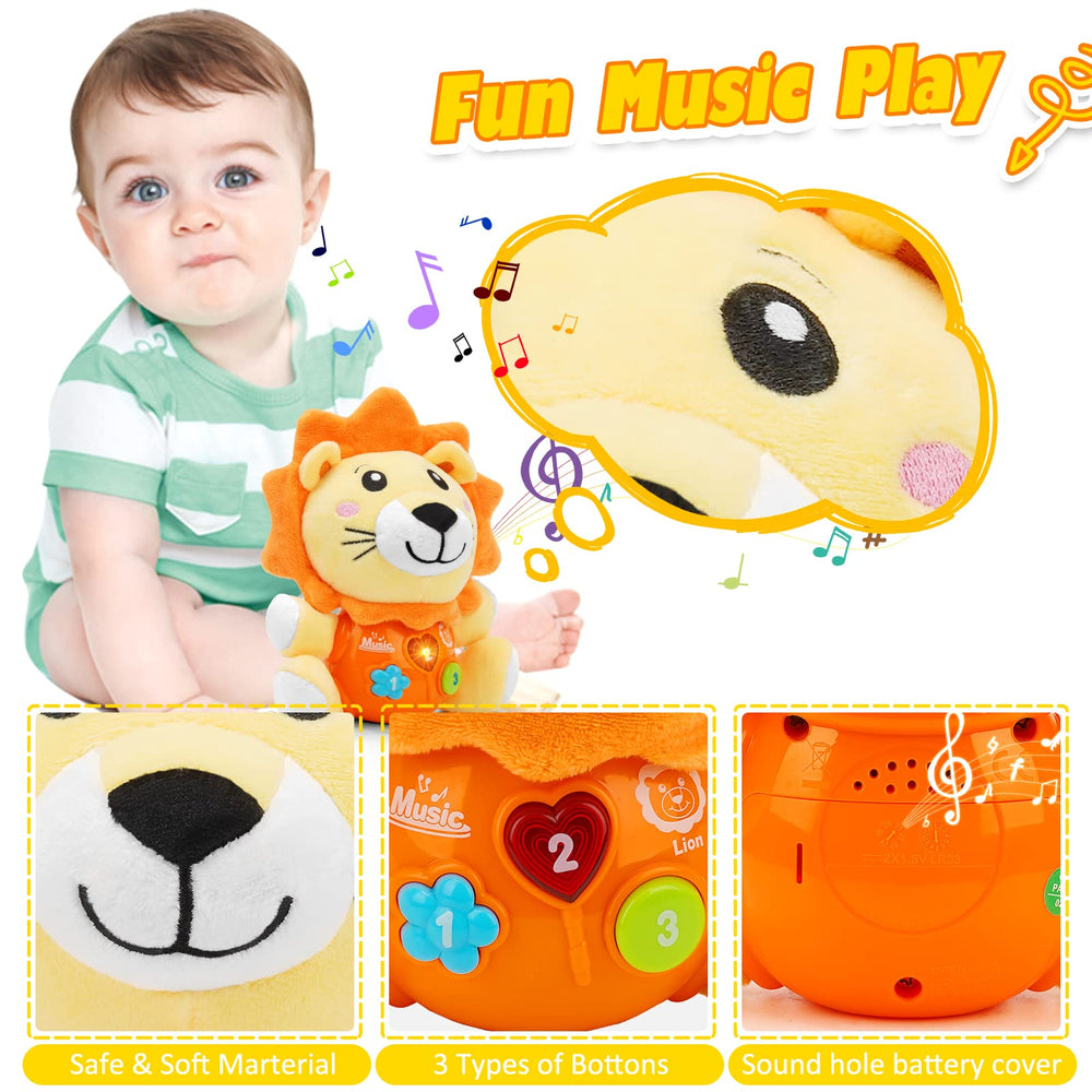 Daboot lion plush uses safe ABS accents for durability.
