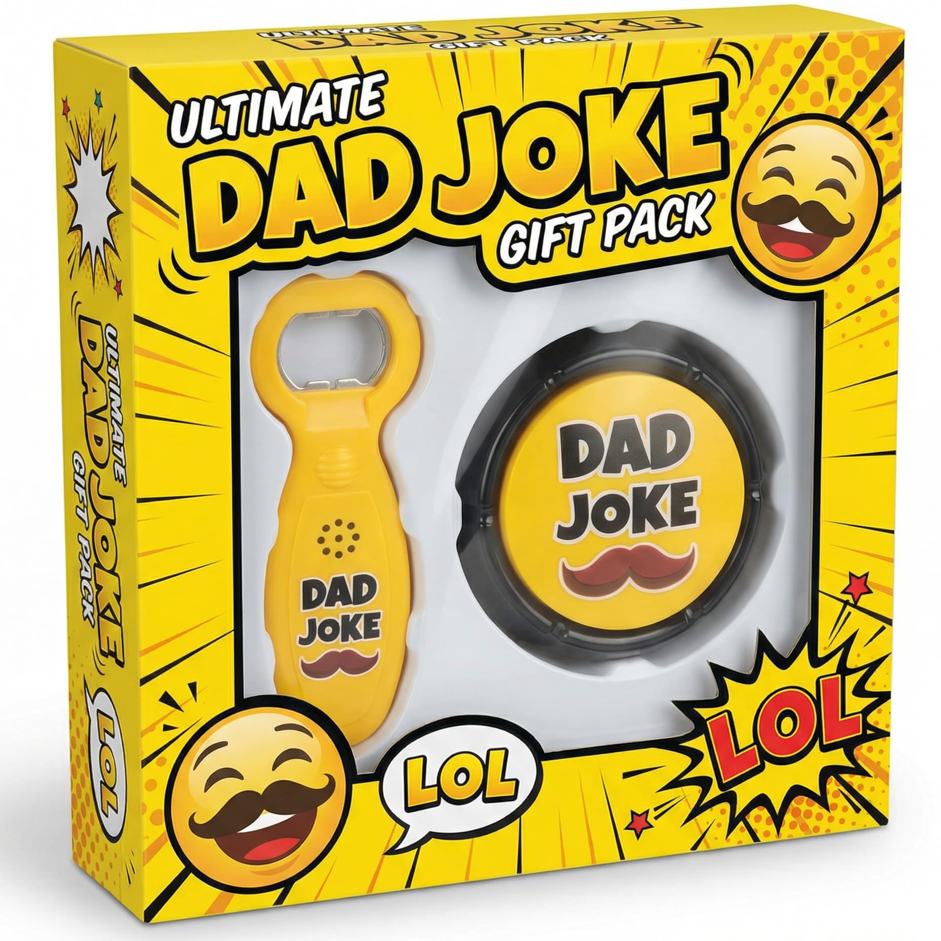 Dad Joke Button front view showcasing classic groan-worthy jokes for family fun.