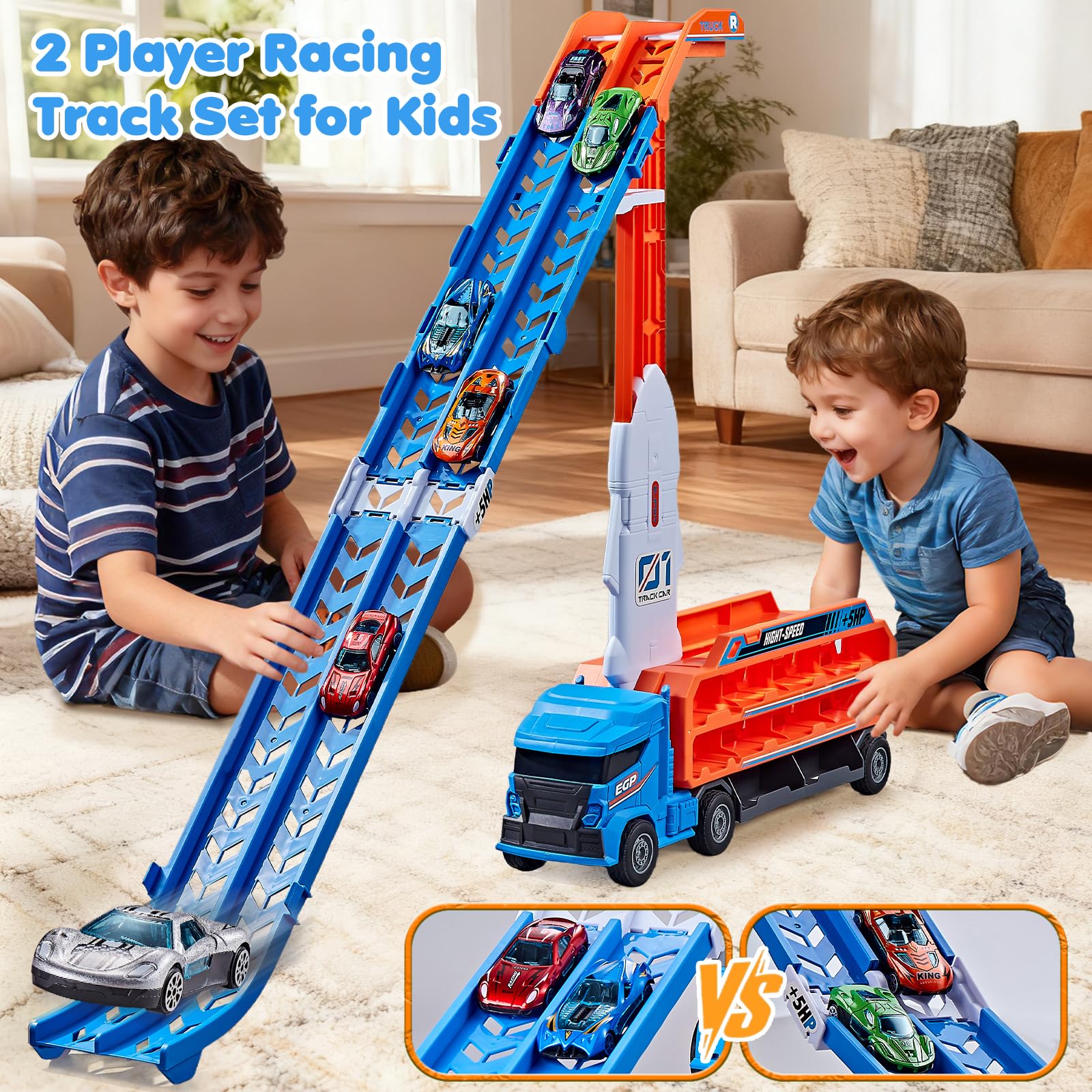 DADAPALS six die-cast cars provide durable mini vehicles for races.