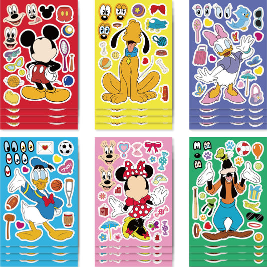 DaeSichi Make-a-face stickers feature six character designs for DIY party decorations.