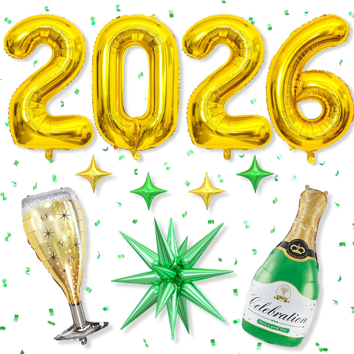 Dagelar 2026 gold foil balloon, 40in, centerpiece for New Year or graduation.