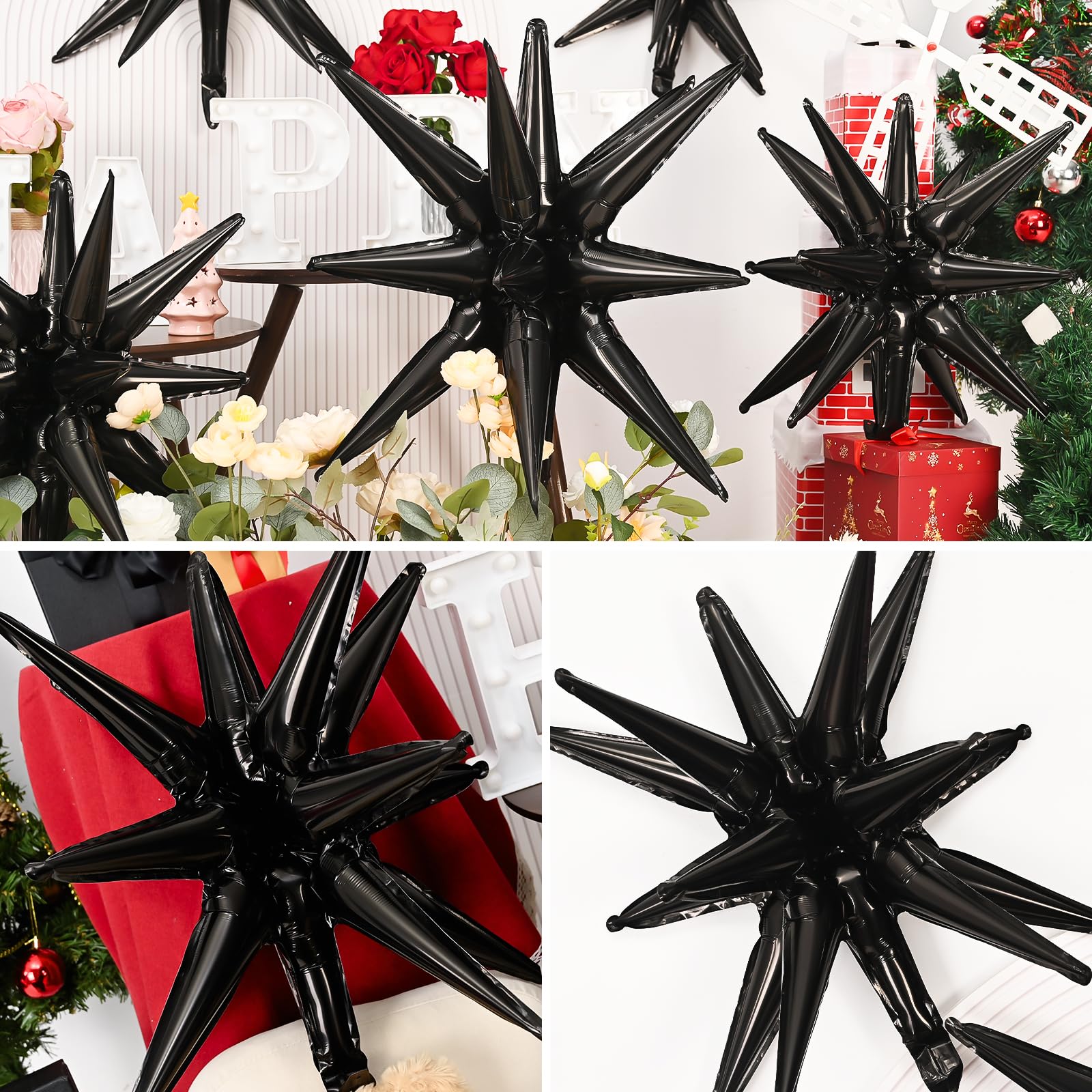 Dagelar backdrop decor ideas using black star balloons