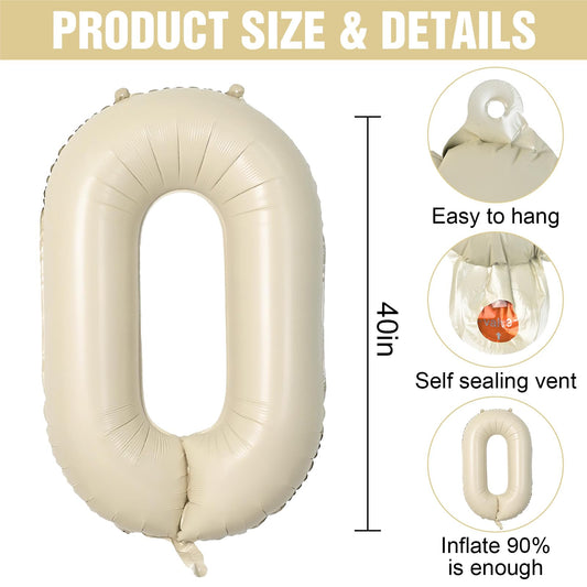 Dagelar Cream Number One 40in balloon adds bold milestone emphasis